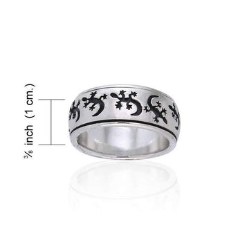 Gecko Silver Spinner Ring TR1684 - Jewelry